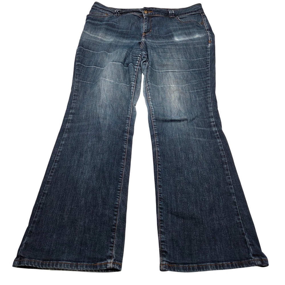 Lane Bryant Distinctly Boot Jeans Bootcut Plus 20 Tall Blue Distressed Mid Rise